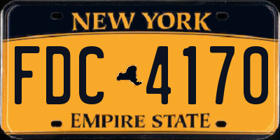 NY license plate FDC4170