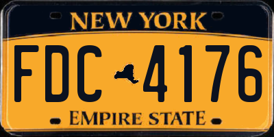 NY license plate FDC4176