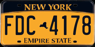 NY license plate FDC4178