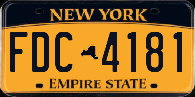 NY license plate FDC4181