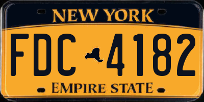 NY license plate FDC4182
