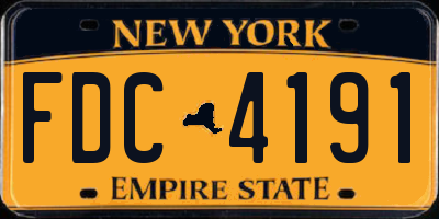NY license plate FDC4191