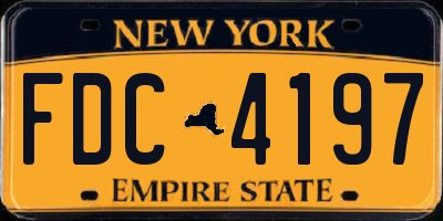 NY license plate FDC4197