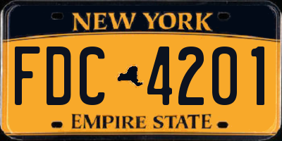 NY license plate FDC4201