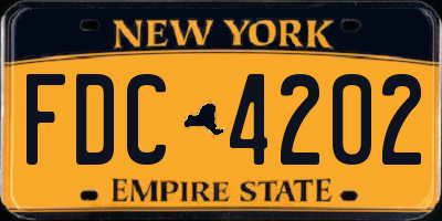 NY license plate FDC4202