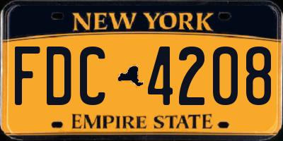 NY license plate FDC4208