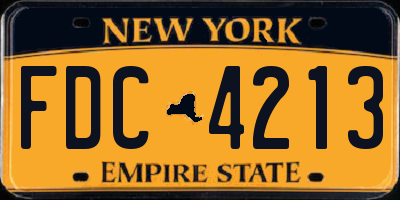 NY license plate FDC4213