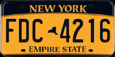 NY license plate FDC4216