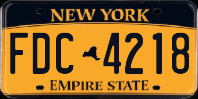 NY license plate FDC4218