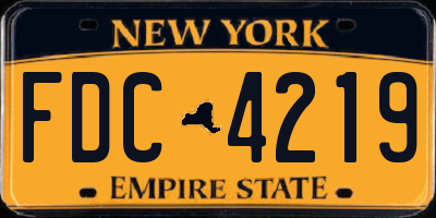 NY license plate FDC4219