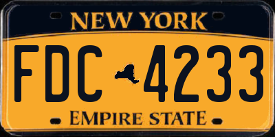 NY license plate FDC4233