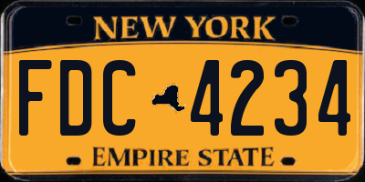 NY license plate FDC4234