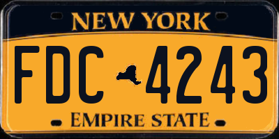 NY license plate FDC4243