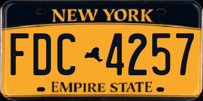 NY license plate FDC4257