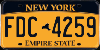 NY license plate FDC4259