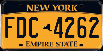 NY license plate FDC4262
