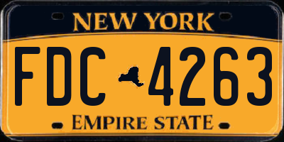 NY license plate FDC4263