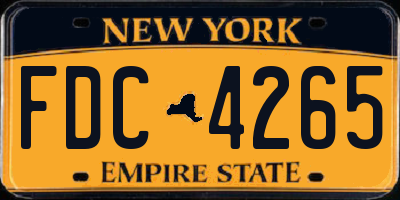 NY license plate FDC4265