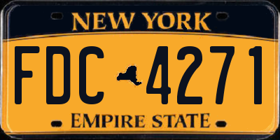 NY license plate FDC4271