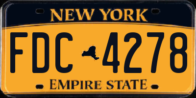 NY license plate FDC4278