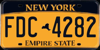 NY license plate FDC4282