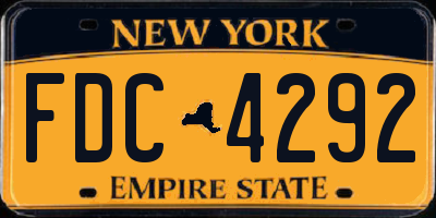 NY license plate FDC4292