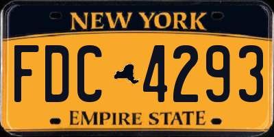 NY license plate FDC4293