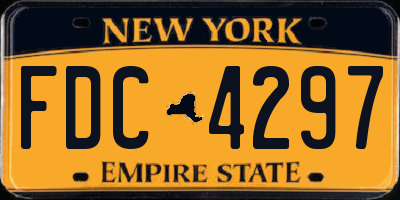 NY license plate FDC4297