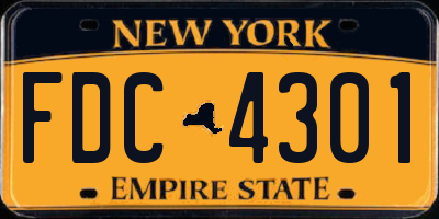 NY license plate FDC4301