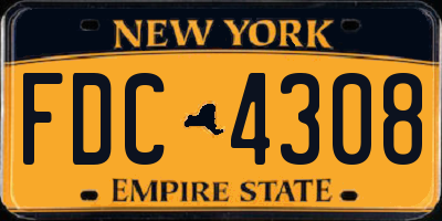 NY license plate FDC4308