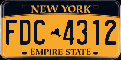 NY license plate FDC4312