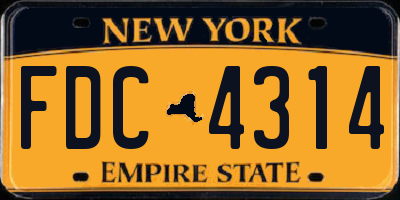 NY license plate FDC4314