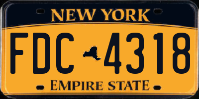 NY license plate FDC4318