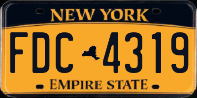 NY license plate FDC4319
