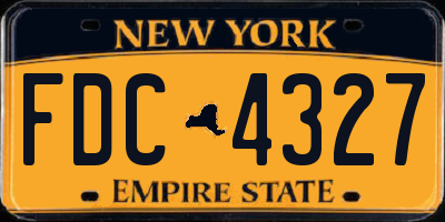 NY license plate FDC4327