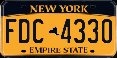 NY license plate FDC4330