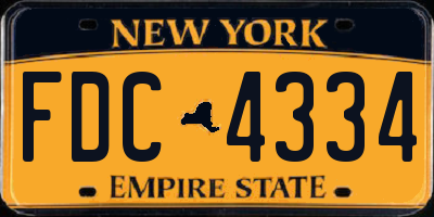 NY license plate FDC4334