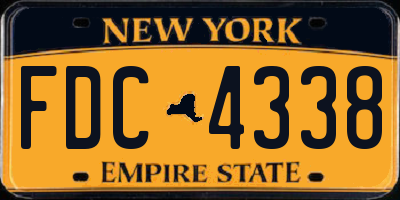 NY license plate FDC4338