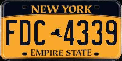 NY license plate FDC4339