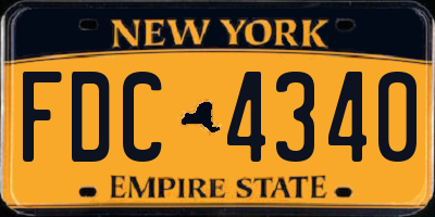 NY license plate FDC4340