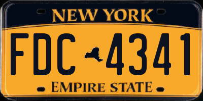 NY license plate FDC4341