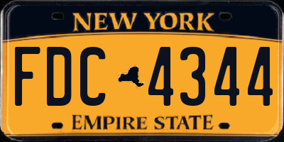 NY license plate FDC4344