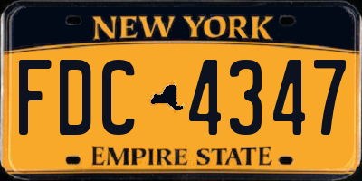 NY license plate FDC4347