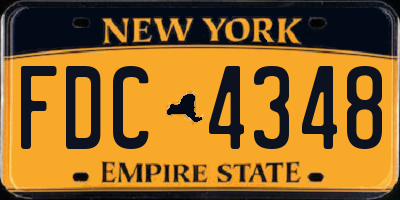NY license plate FDC4348