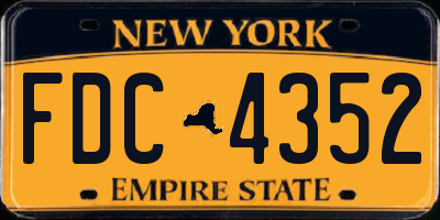 NY license plate FDC4352