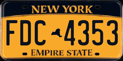 NY license plate FDC4353