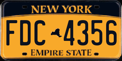 NY license plate FDC4356