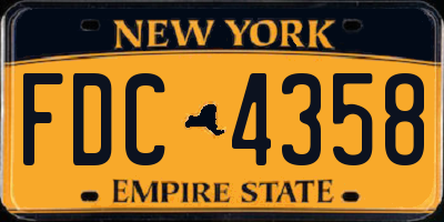 NY license plate FDC4358