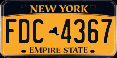 NY license plate FDC4367