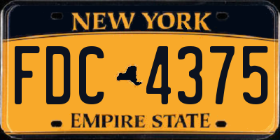 NY license plate FDC4375